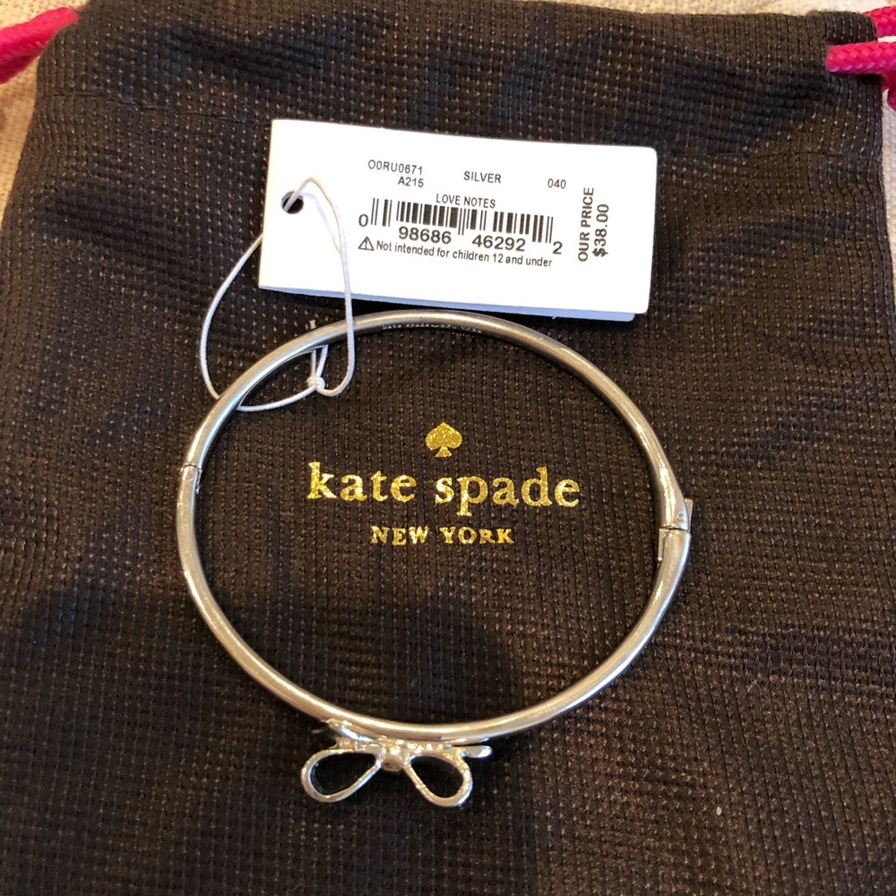 Kate Spade love note silver bangle